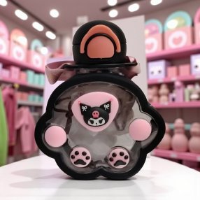 Botella huellitas Negro