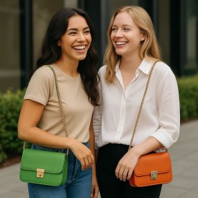Crossbody coquete de cadena Rose red