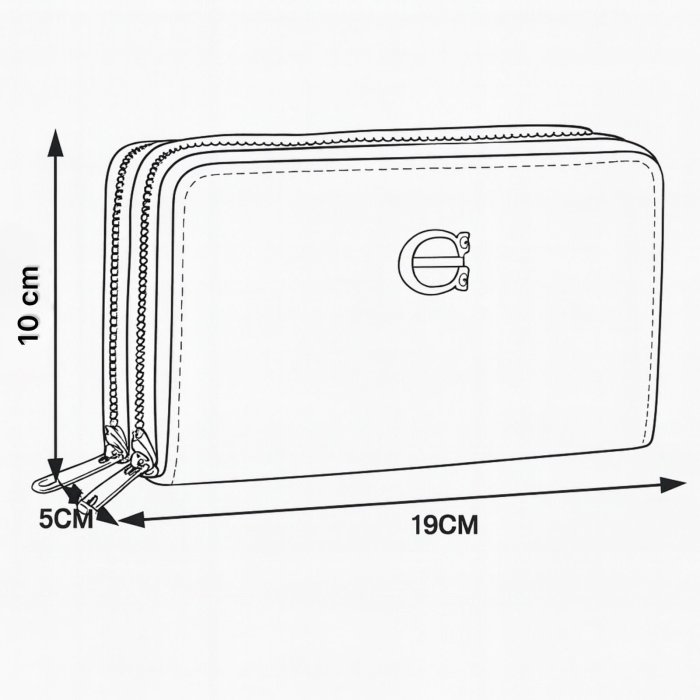 Cartera doble cierre KR Rosa