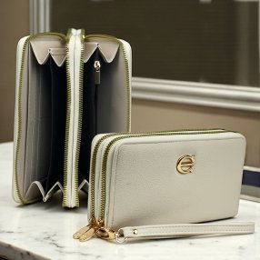 Cartera doble cierre KR Blanco