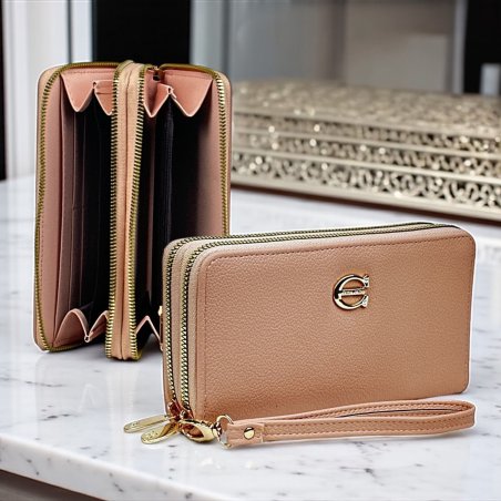 Cartera doble cierre KR Rosa