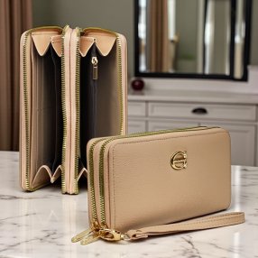 Cartera doble cierre KR Caqui