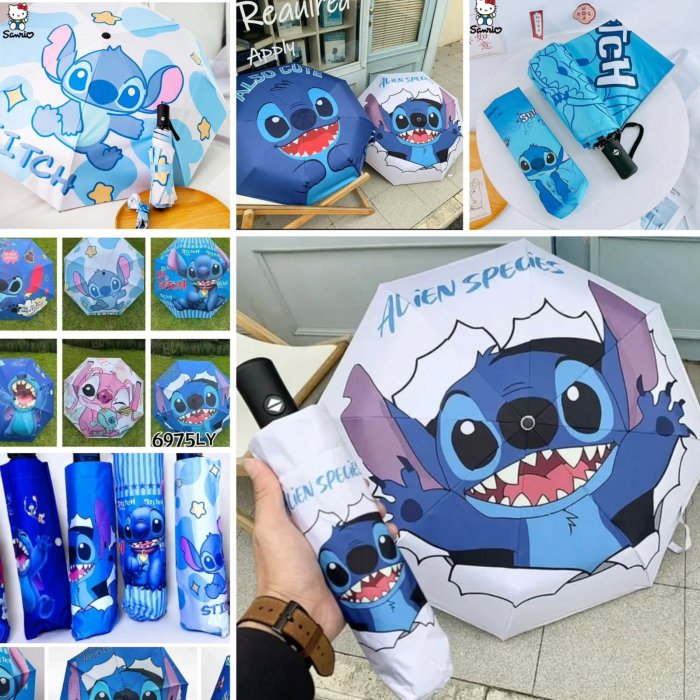 Paraguas Sombrilla  Manual Stitch con Funda Estampado surtido