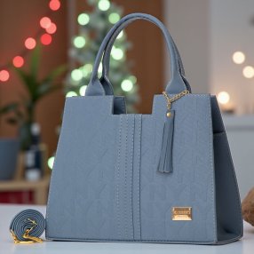 Bolsa Azul Indigo con textura y asa desmontable