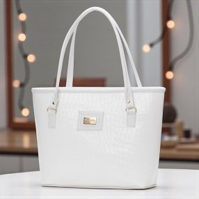 Bolsa Tote Mujer Elegante con Textura Croco | 46x30x14 cm