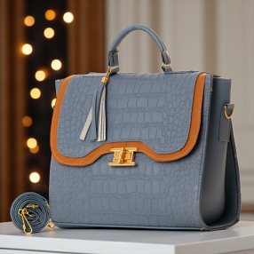 Bolsa Crossbody Elegante Mujer con Asa y Textura Croco | 26x23x13 cm