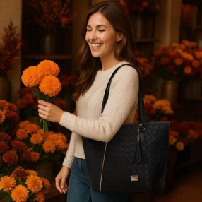 Bolsa Tote Grande Mujer Modelo Alma con Textura y Cierre | 48x32x13 c