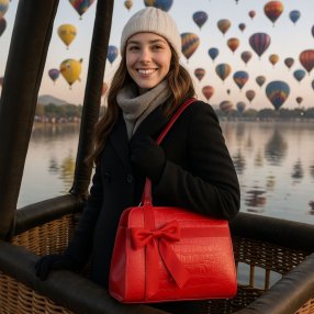 Bolsa Atenea elegante con moño | Disponible en rojo, antimonio y negro