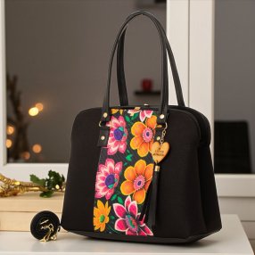 Bolsa Florencia con 3 compartimentos y asa desmontable – Negro o Verd