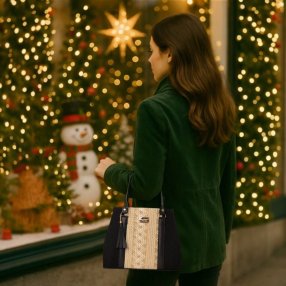 Bolsa Elif con cierre principal y asa desmontable – Azul, Negro o Arr