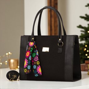 Bolsa Zara con cierre y mascada decorativa – Asa desmontable en vario