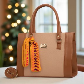 Bolsa Zara con cierre y mascada decorativa – Asa desmontable en vario