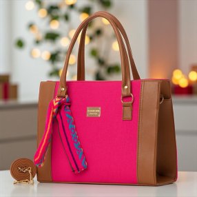 Bolsa Zara con cierre y mascada decorativa – Asa desmontable en vario