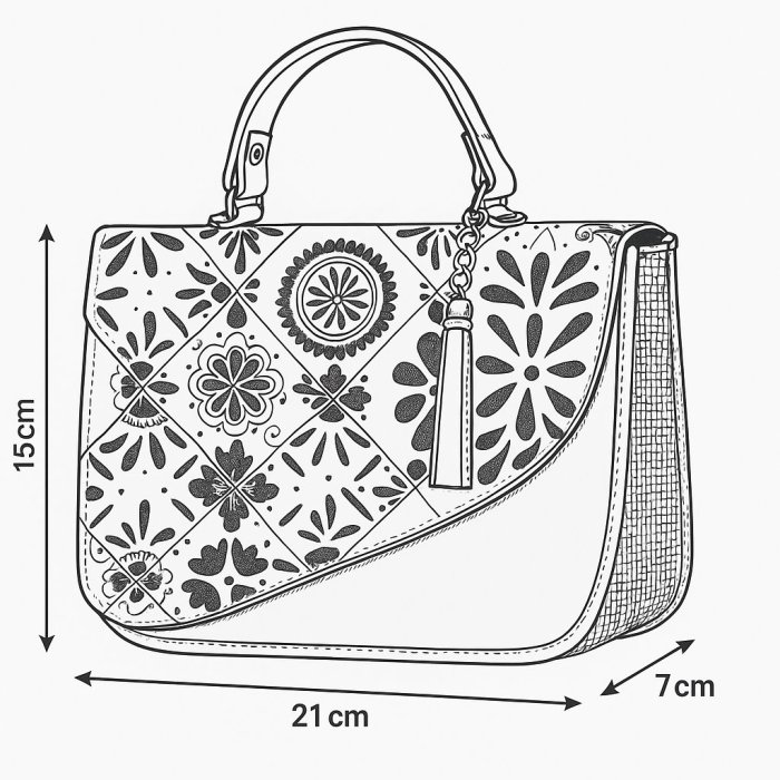 Crossbody Tábata con tapa y broche – Estampados Flores y Azul Colonia