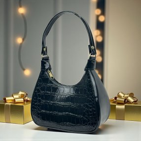 Crossbody Sofy croco con cierre y asa desmontable – Fiusha, Verde o N