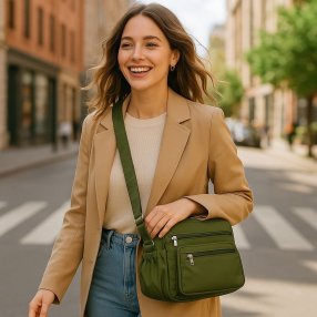 Bolsa crossbody grande Café