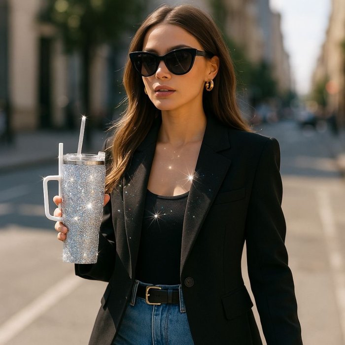 Termo Diamante Brillo Infinito 1200 ml Lila