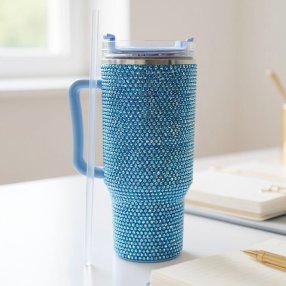 Termo Diamante Brillo Infinito 1200 ml Azul