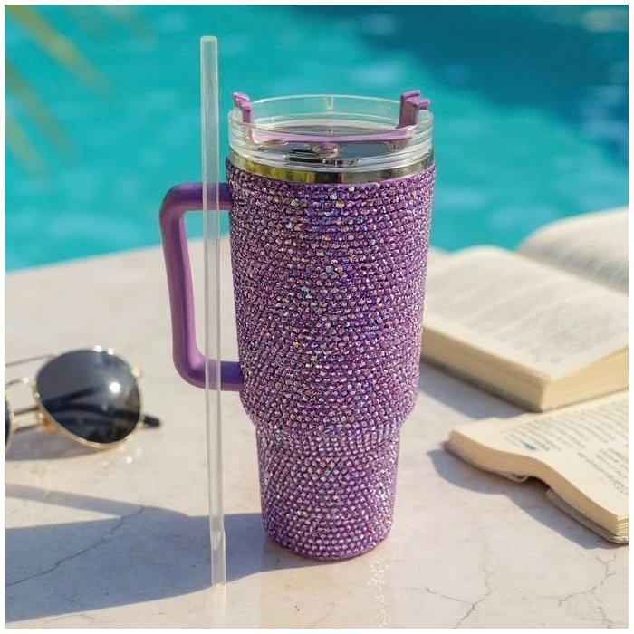 Termo Diamante Brillo Infinito 1200 ml Lila