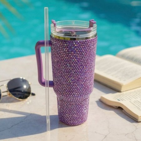 Termo Diamante Brillo Infinito 1200 ml Lila