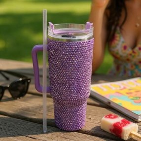 Termo Diamante Brillo Infinito 1200 ml Lila