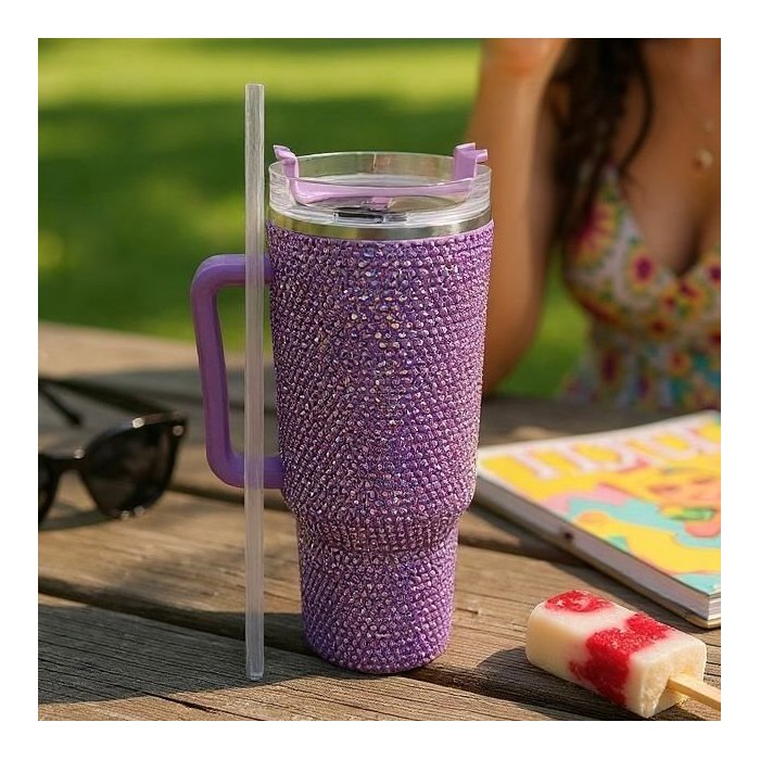 Termo Diamante Brillo Infinito 1200 ml Lila