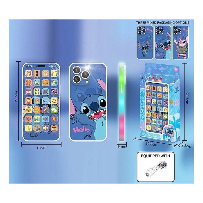 Teléfono de Aprendizaje Luz Música con Carga Usb 16x8 cm Kuromi