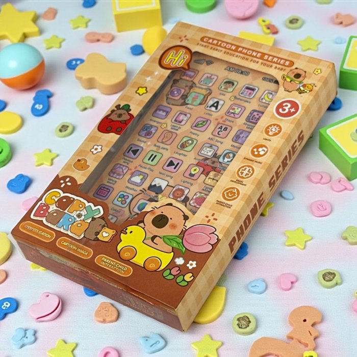 Teléfono de Aprendizaje Luz Música con Carga Usb 16x8cm Capibara