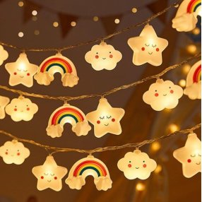 GUIRNALDA SERIE ARCOIRIS Y NUBE LED USB 2 METROS