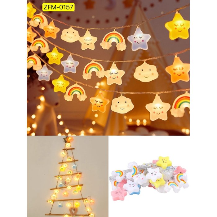 GUIRNALDA SERIE ARCOIRIS Y NUBE LED USB 2 METROS