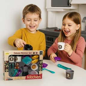 Set de cocina infantil Kitchen Fresh Food 🍩 incluye cafetera, tazas