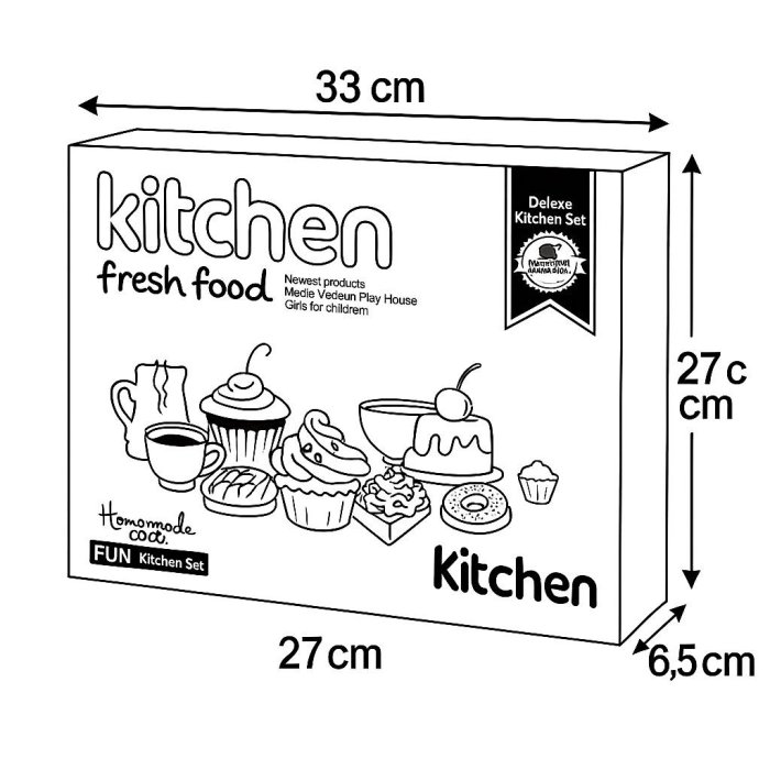 Set de cocina infantil Kitchen Fresh Food 🍩 incluye cafetera, tazas