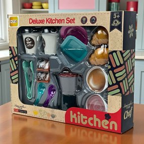 Set de cocina infantil Kitchen Fresh Food 🍩 incluye cafetera, tazas