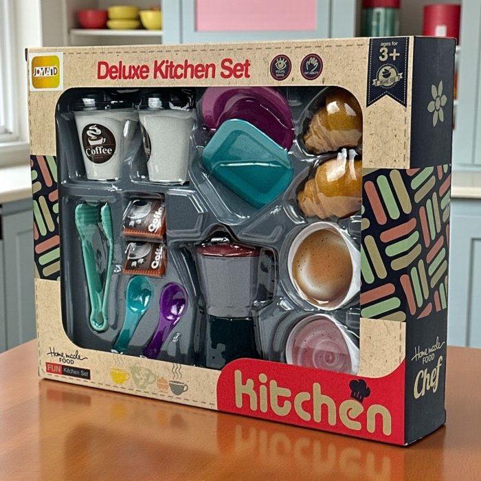 Set de cocina infantil Kitchen Fresh Food 🍩 incluye cafetera, tazas