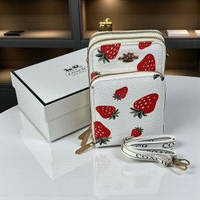 Bolsa Coach original crossbody 🍓 con tres compartimentos, correa ajus