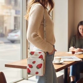Bolsa Coach original crossbody 🍓 con tres compartimentos, correa ajus