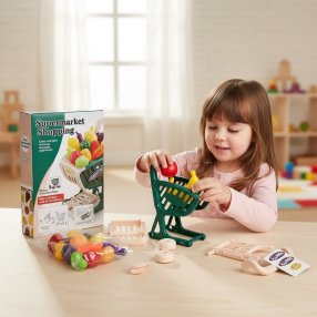 Carrito de Súper con Frutas y Verduras – 24 piezas