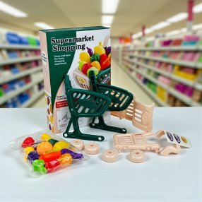 Carrito de Súper con Frutas y Verduras – 24 piezas