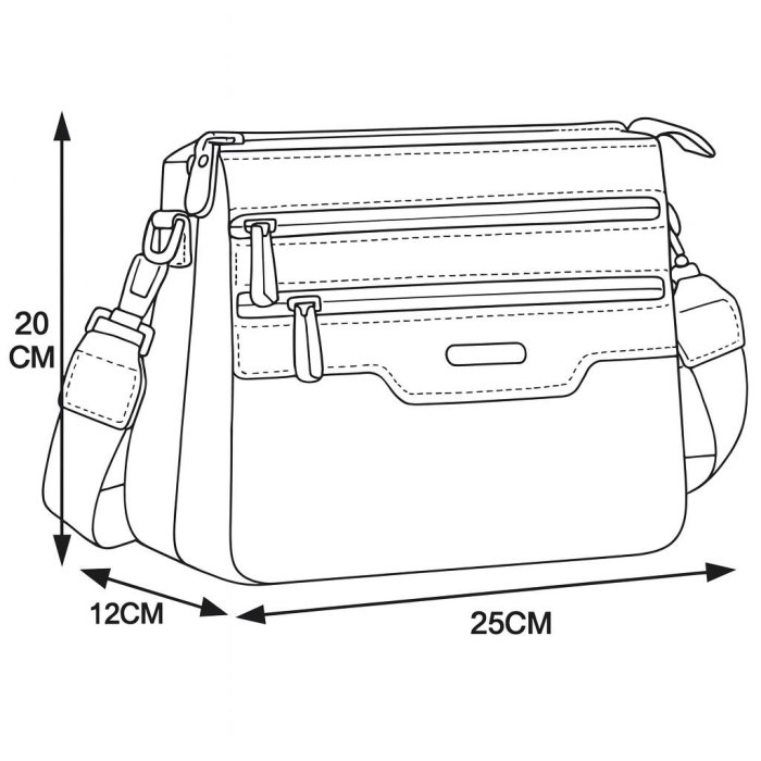 Bolsa Crossbody KR 4 Cierres Rosa