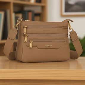 Bolsa Crossbody KR 4 Cierres Caqui