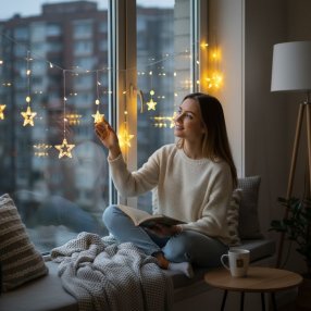 Serie de luces decorativas estrellas y lunas – Luz cálida 3 m