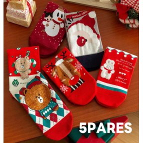 Caja con 5 Pares de Calcetines Navideños Juveniles – Diseños Surtidos