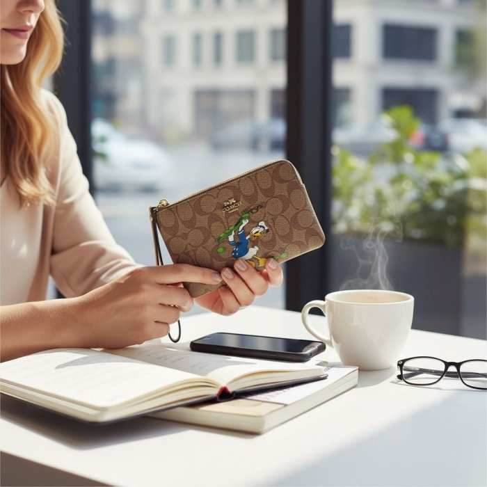 Monedero tipo Coach con caja – Empaque de regalo elegante