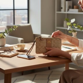 Monedero tipo Coach con caja – Empaque de regalo elegante