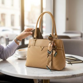 Bolsa Tote con Mascada para Mujer | Amplia, Elegante, Material Sintéti