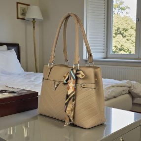 Bolsa Tote con Mascada para Mujer | Amplia, Elegante, Material Sintéti