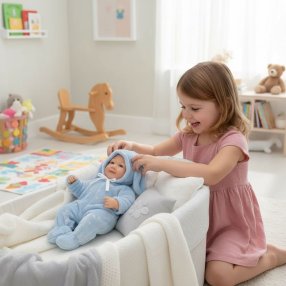 Muñeco Bebé con Mameluco de Peluche 37 cm – Suave, Tierno y Perfecto p