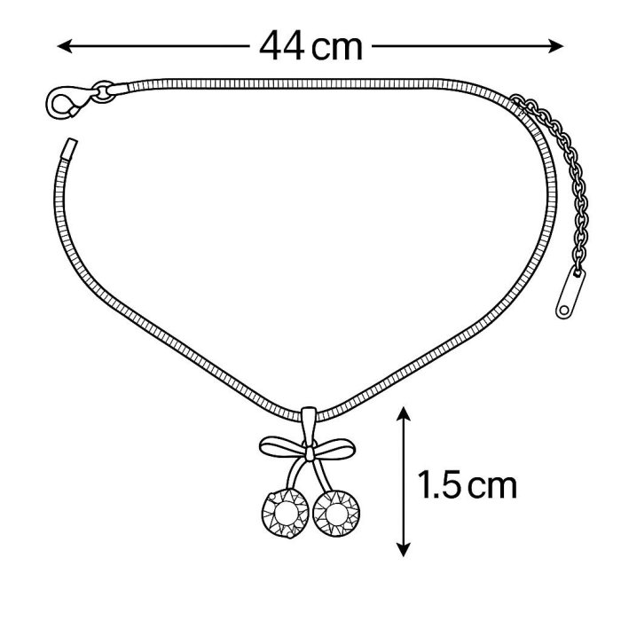 Collar de Acero Inoxidable con Dije de Cerezas | Jewelry Fino Antialér