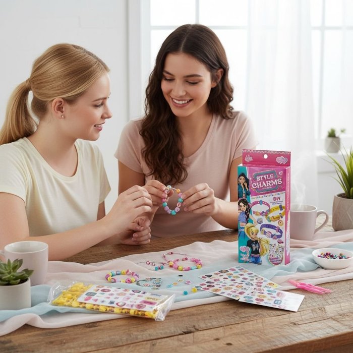 Set Style Charms Pulseras DIY | Kit Creativo para Niñas | Pulseras Per