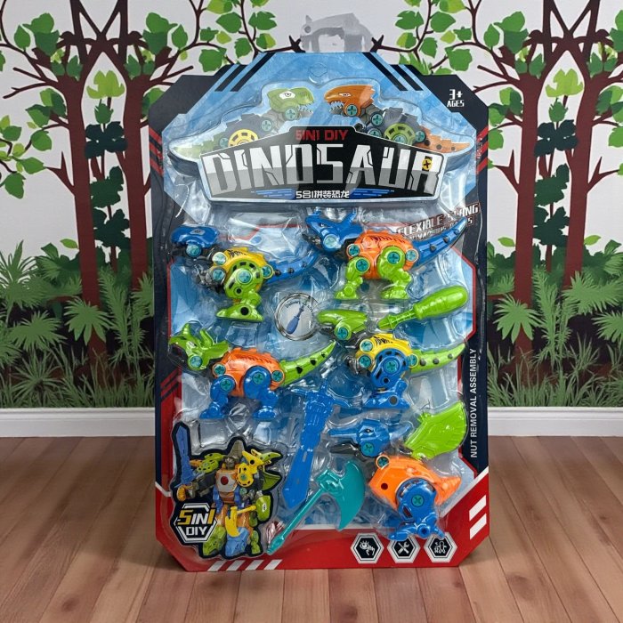 Dinosaurio Armable 5 en 1 DIY | Set de Dinosaurios de Construcción par